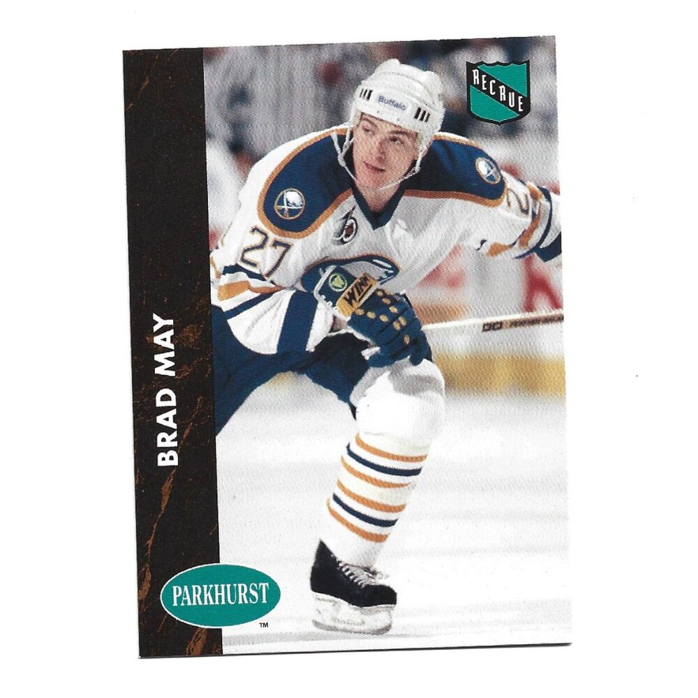 1992 French Parkhurst Brad May Buffalo Sabres Rookie Hockey Card [h54]